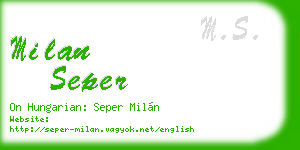 milan seper business card